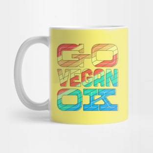 Rainbow Retro Go Vegan OK Mug